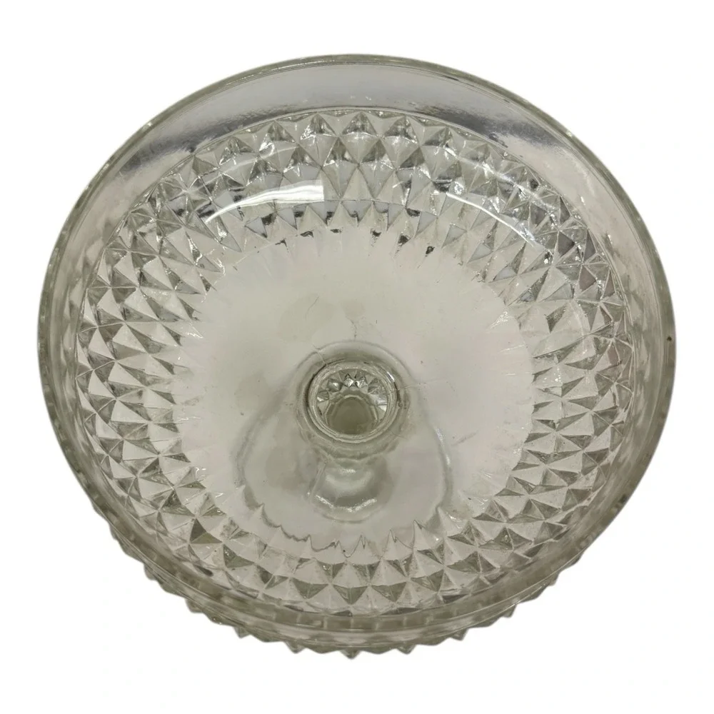 Indiana Glass‎ Diamond Point Tall Footed Pedestal Candy Dish
